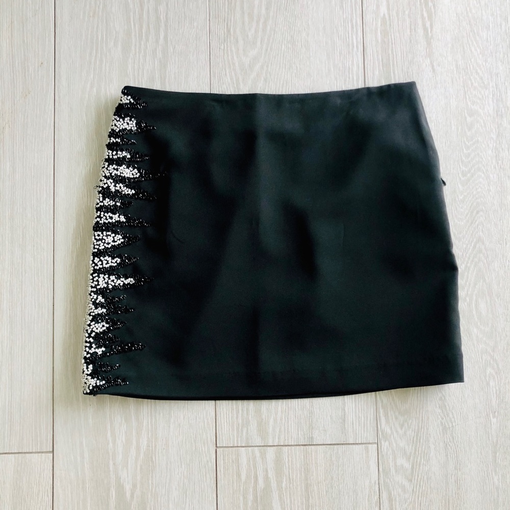 Beaded black mini skirt size small